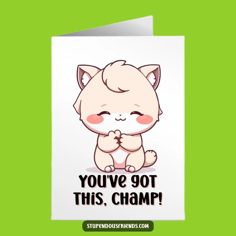 Free Printable Congrats Card: Comforting Paws for Your Big Win