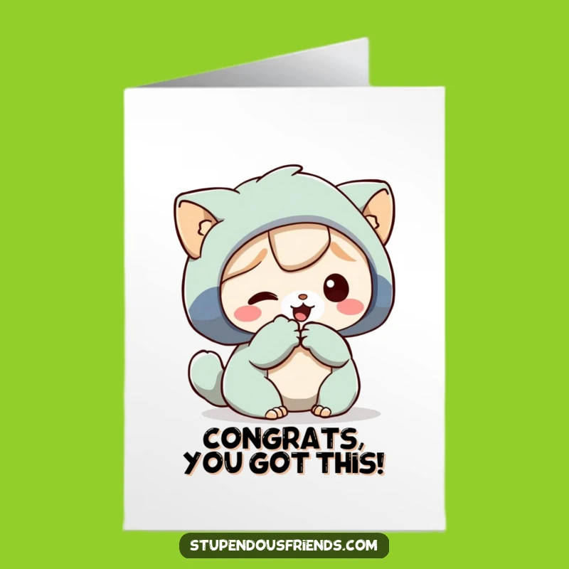 Free Printable Congrats Card: Funny Helping Paw, Downloadable & Print at Home