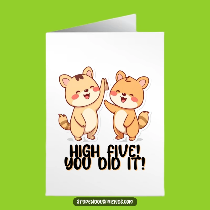 Free Printable Congrats Card: High-Five Animals, Awesome Downloadable Gift for Sharing Success