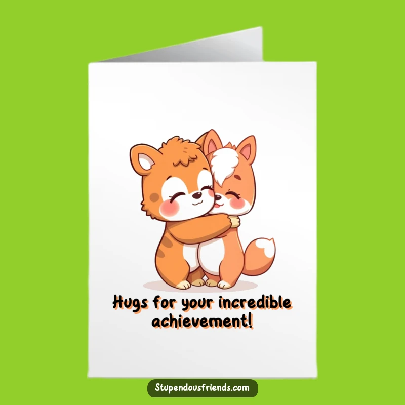 Free Printable Congrats Card: Funny happy hug for your big win!