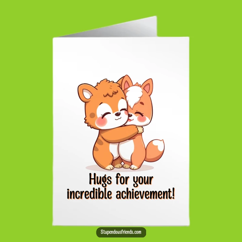 Free Printable Congrats Card: Funny happy hug for your big win!