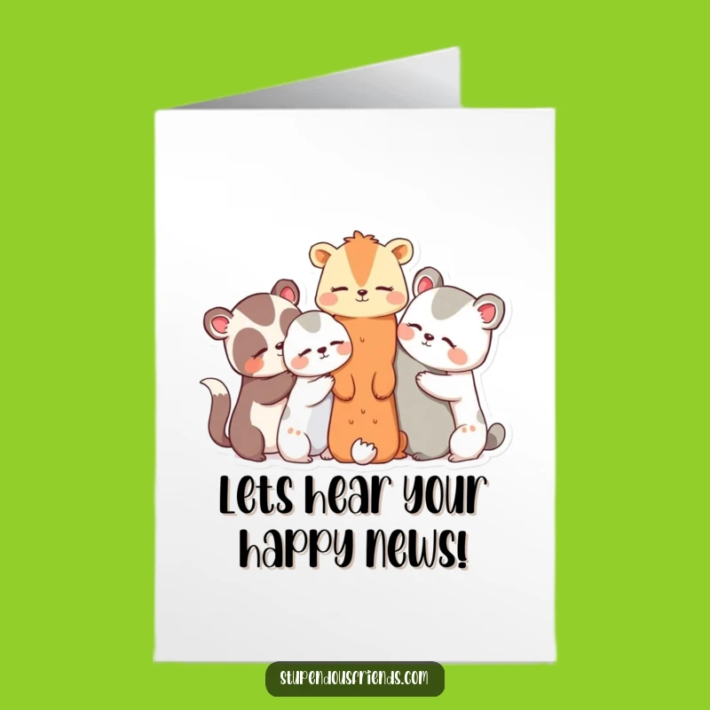 Free Printable Congrats Card: Animals Sharing Secrets - Celebrate Together