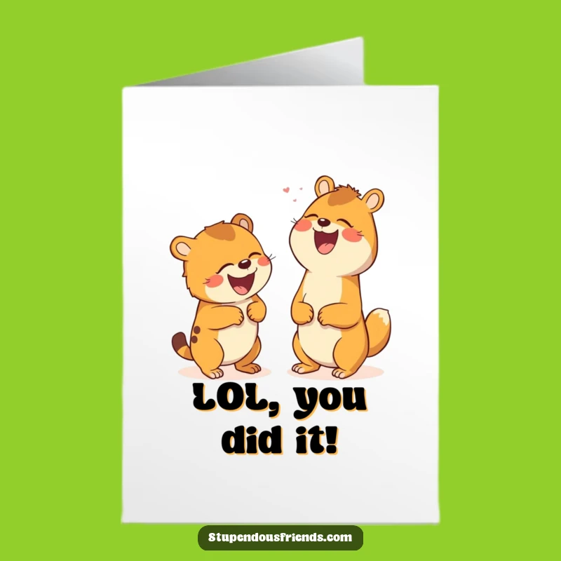 Free Printable Congrats Card: Laughing Friends, Downloadable Joyful Gift