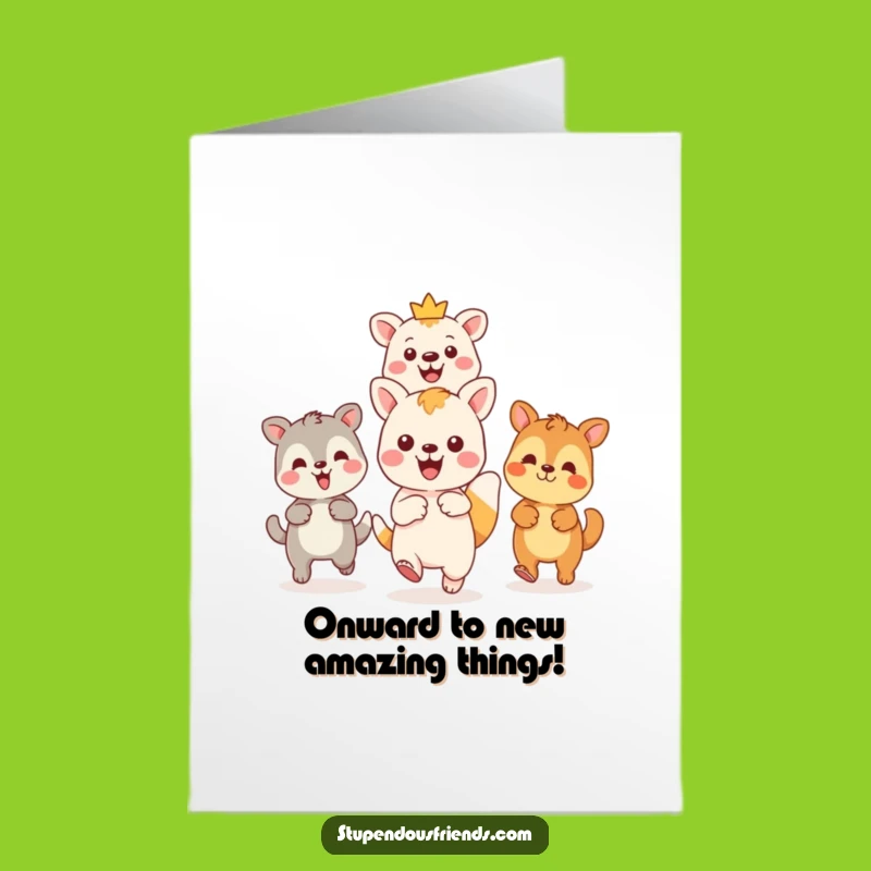 Exciting Free Printable Congrats Card: Kawaii Adventure Pals, Celebratory Downloadable Journey