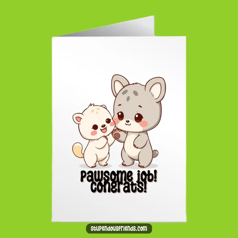 Free Printable Congrats Card: Animal Paw Reaches Out to Celebrate Success