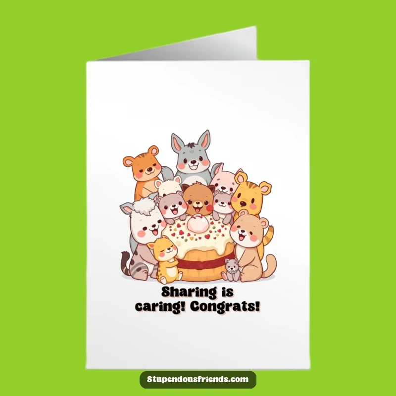 Free Printable Congrats Card: Animal Celebration, Joyful Downloadable Gift for Shared Success Feast