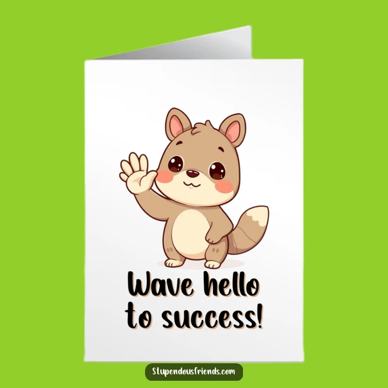 Cheery Hello Free Printable Congratulations Card - Waving Friends, Downloadable Joy