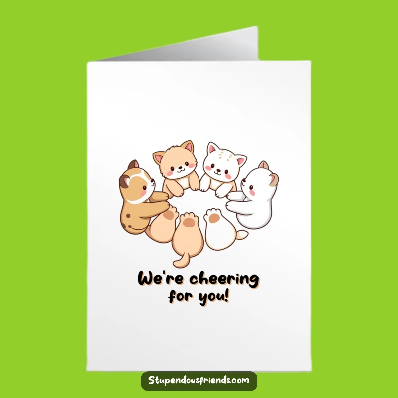 Free Printable Congrats Card: Animal Friends Circle, Unity Downloadable Greeting!