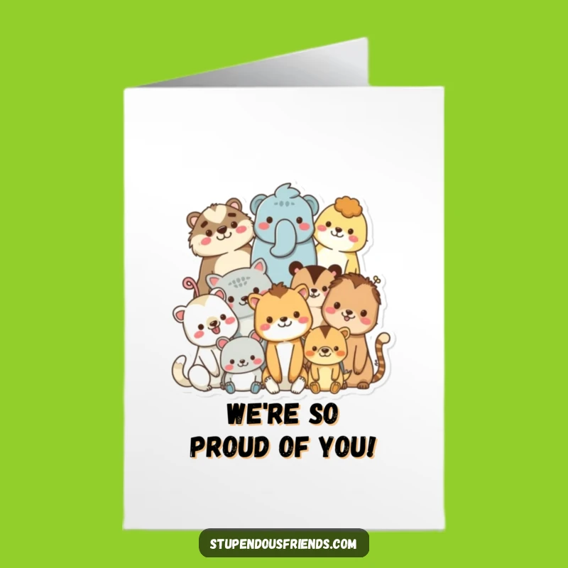 Free Printable Congrats Card: Happy Animal Crew, Joyful DIY Downloadable Gift