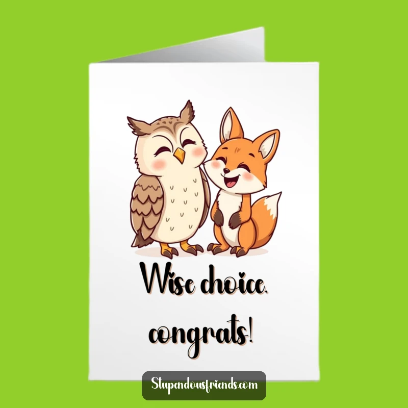 Free Printable Congrats Card: Owl & Fox Laughing, Hilarious Downloadable Gift