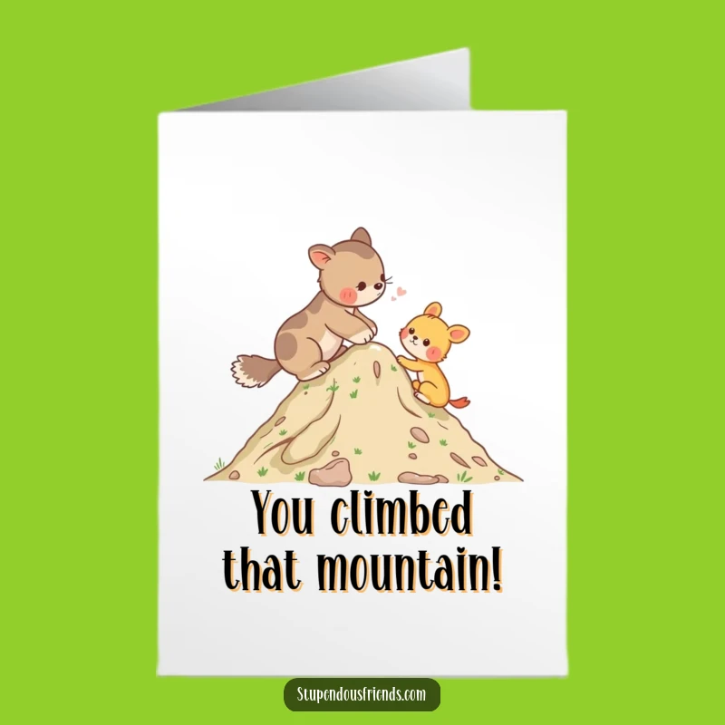Free Printable Congrats Card: Hill Climb Pals, Hilarious Success Downloadable Gift
