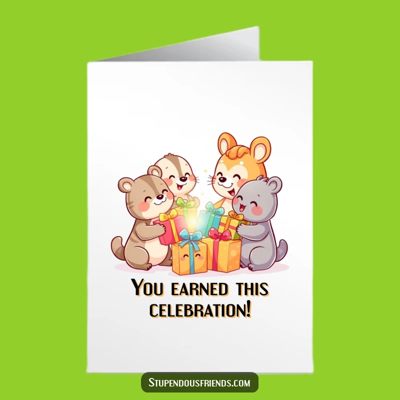 Free Printable Congrats Card: Merry Gift Exchange Animals, Joyful Bash, Downloadable Gift