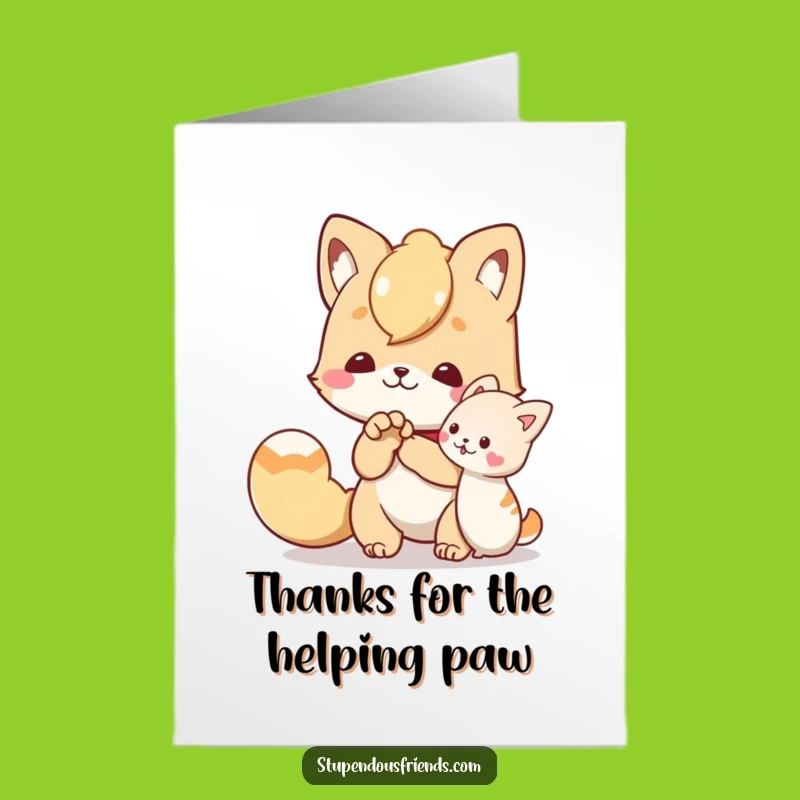 Free Printable Helping Paw Thank You Card: Express Gratitude with Funny Downloadable Art
