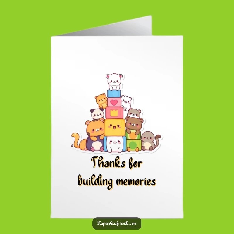 Free Printable Thank You Card: Animal Block Tower, Heartfelt Downloadable Gift