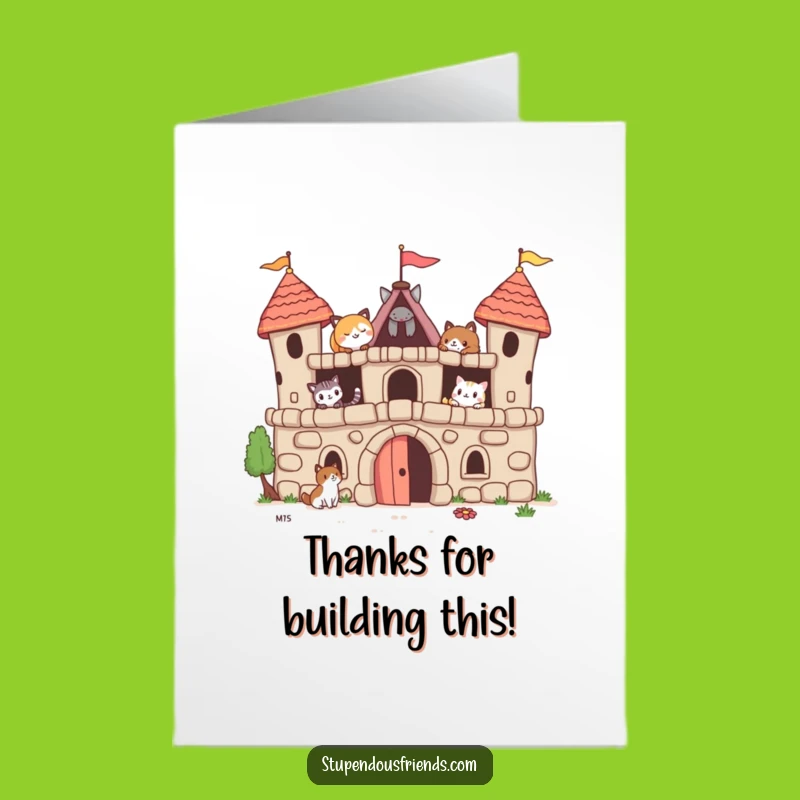 Free Printable Thank You Card: Animal Fort Builders, Downloadable & Funny