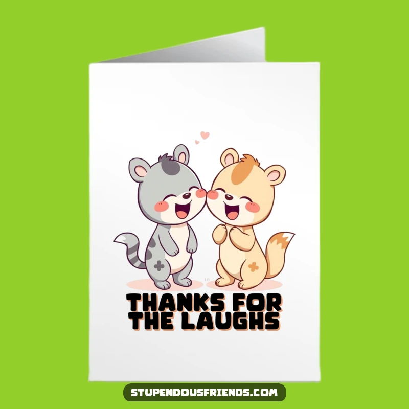 Free Printable Thank You Card: Animal Giggle Downloadable Gratitude