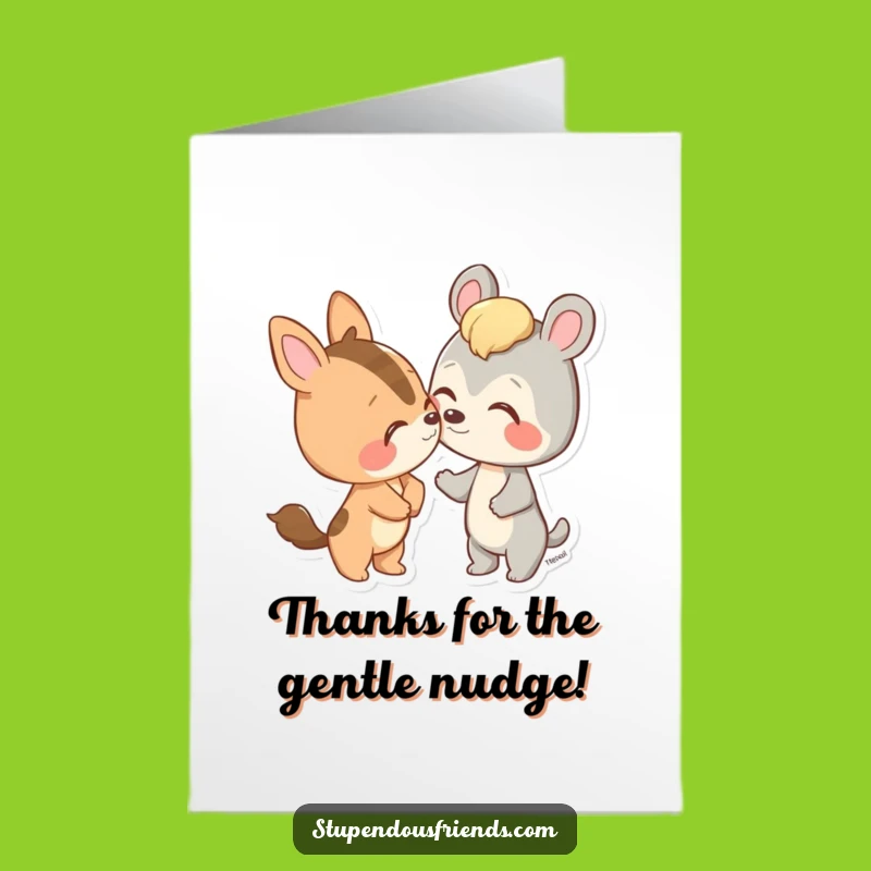 Free Printable Thank You Card: Animal Nudge - Gentle Appreciation