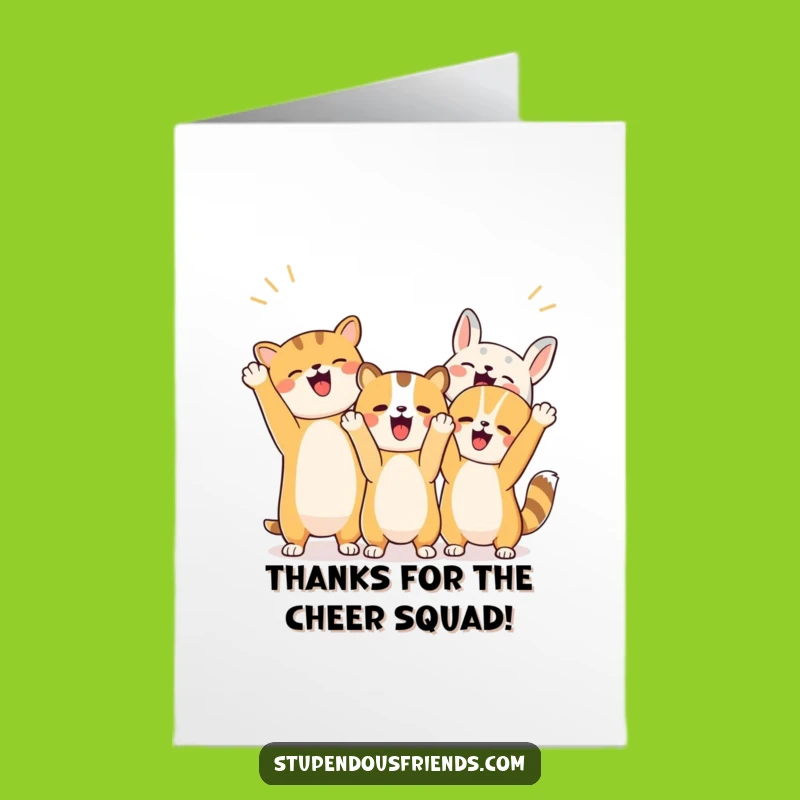 Free Printable Thank You Card: Cheering Animals - Funny DIY Downloadable Gratitude!