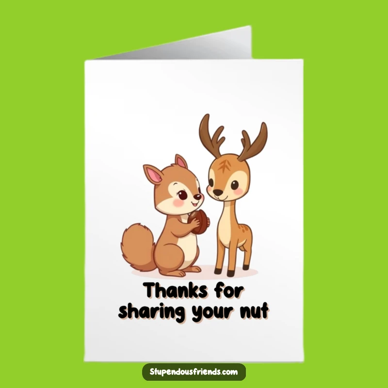 Free Printable Thank You Card: Funny Squirrel & Deer, Downloadable & Print at Home
