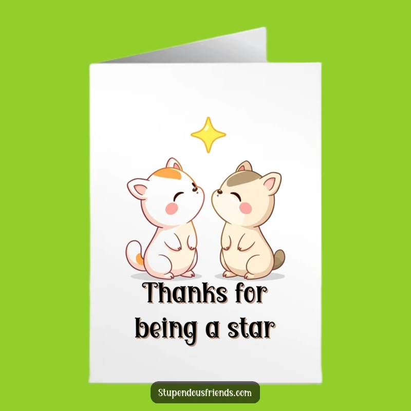 Free Printable Thank You Card: Funny Star Gazing Animals, Appreciative Downloadable Gift