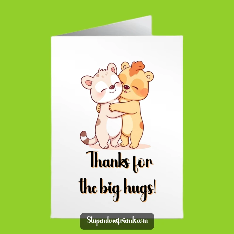 Free Printable Thank You Card: Giant Hugs, Funny Downloadable Appreciation Gift