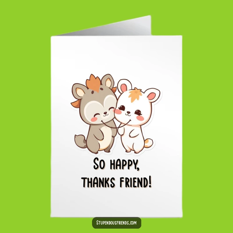 Free Printable Thank You Card: Happy Animals Smiley Face Downloadable Gift