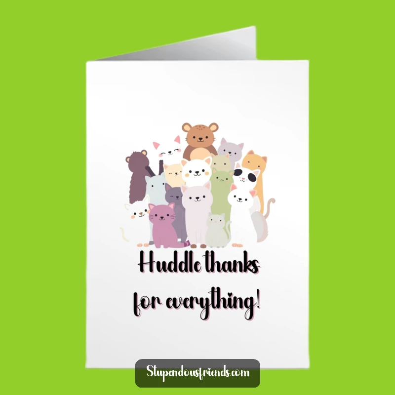 Free Printable Thank You Card: Animal Silhouettes Gather to Say Thanks