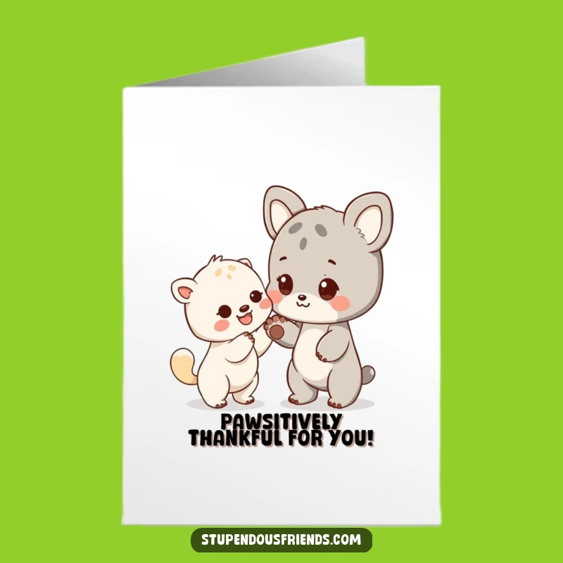 Free Printable Thank You Card: Animal Paw Offers a Grateful Gesture