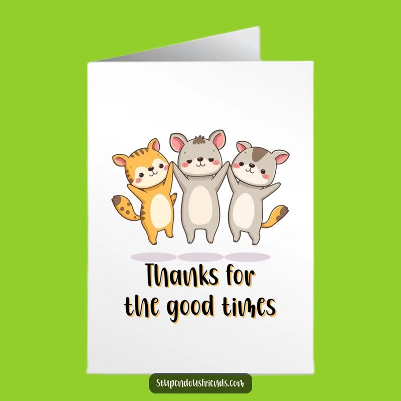 Free Printable Thank You Card: Jumping Animals Circle, Fun, Heartfelt Digital Download