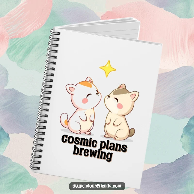 Funny Animal Notebook featuring characters gazing at a bright star, inspiring dreams and wonder with a humorous design.