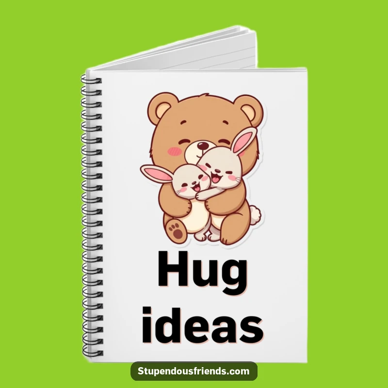 Funny Bear Hug Notebook: Cheerful Characters Diary, Sweet & Perfect Funny Gift for Writers