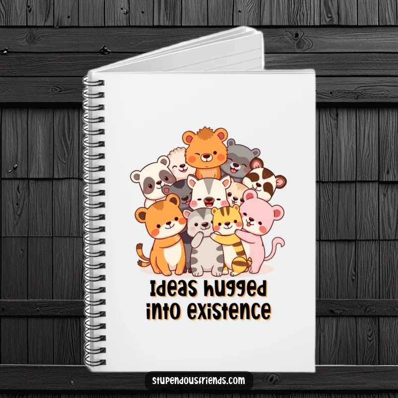 Funny Notebook: Diverse animal friends in a heartwarming, giant hug. This funny journal is ideal for notes, sketches, and more.