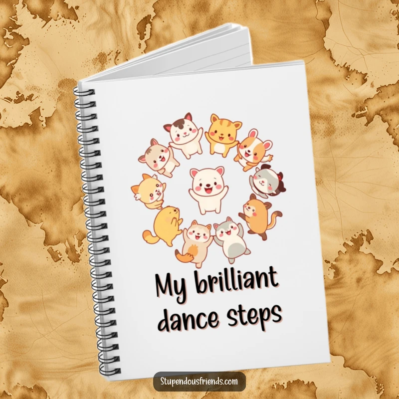 Funny Notebook: Playful animals dancing joyfully on the cover, inspiring creativity with a touch of humor, a great funny gift.