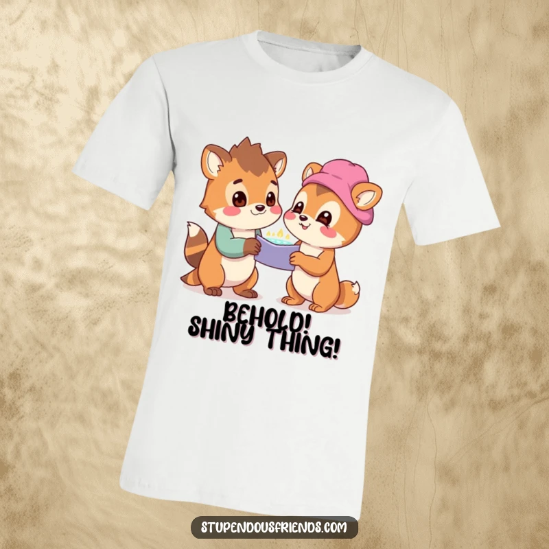 Funny T-Shirt depicting two animals discovering something wondrous with delighted expressions, showcasing their incredible bond.