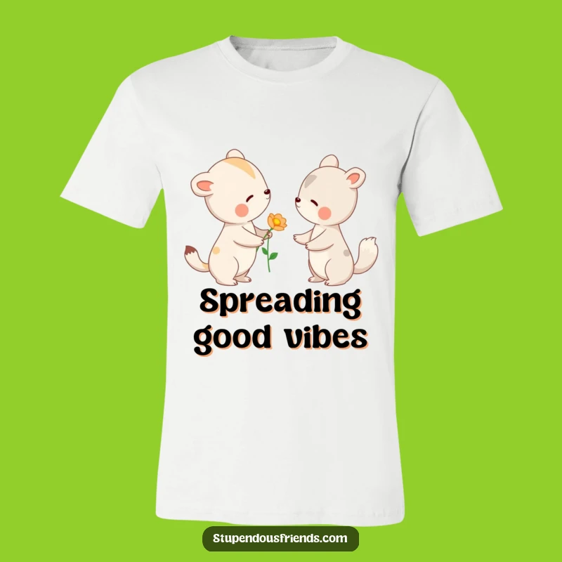 Funny Animal Flower Offering T-Shirt - Kindness & Friendship Apparel