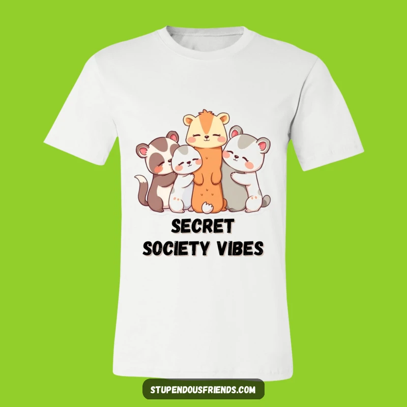 Funny Animal Secret Club T-Shirt - Friends Giggling Cute Tee Gift