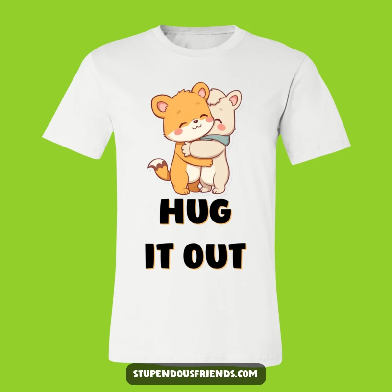 Funny Hugging Animals T-Shirt - Cozy Comfort, Perfect Gift for Besties