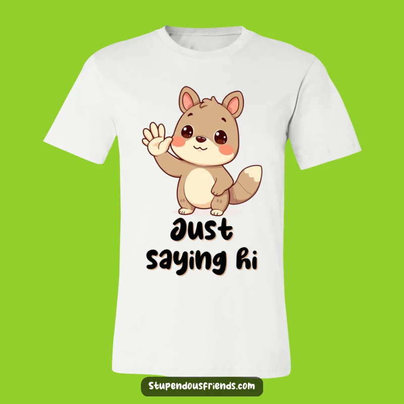 Funny Waving Animal T-Shirt: Friendly Hello, Great Casual Gift!