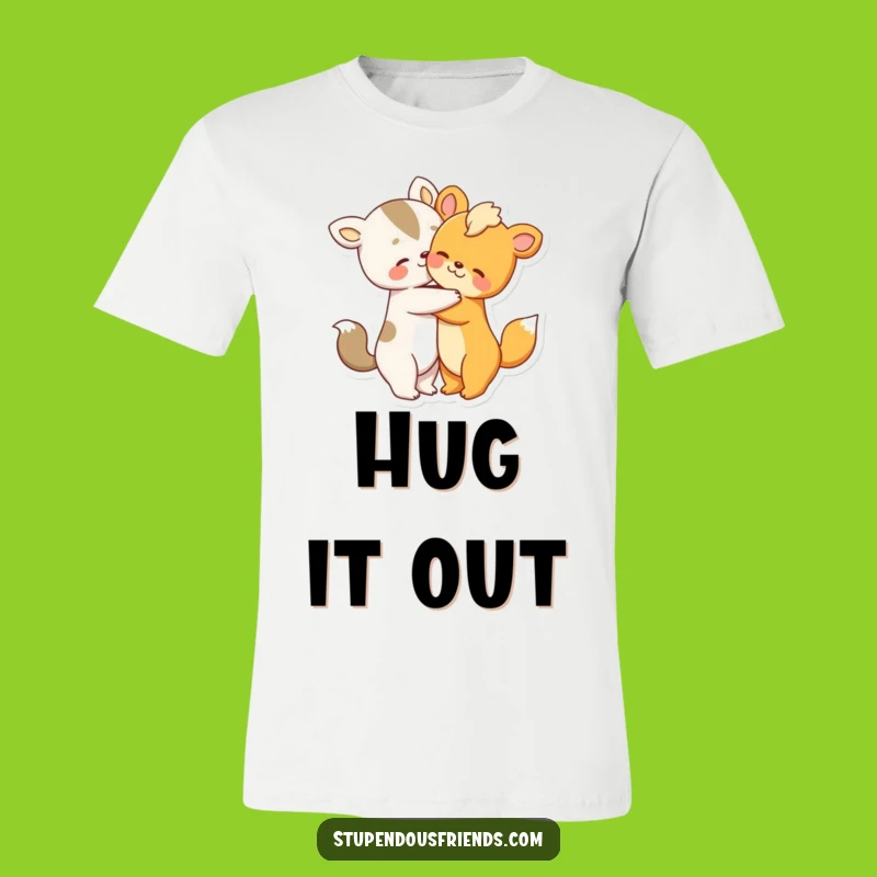 Funny Animal Hug Tee: Cute Embrace Design, Comforting Funny Gift Shirt