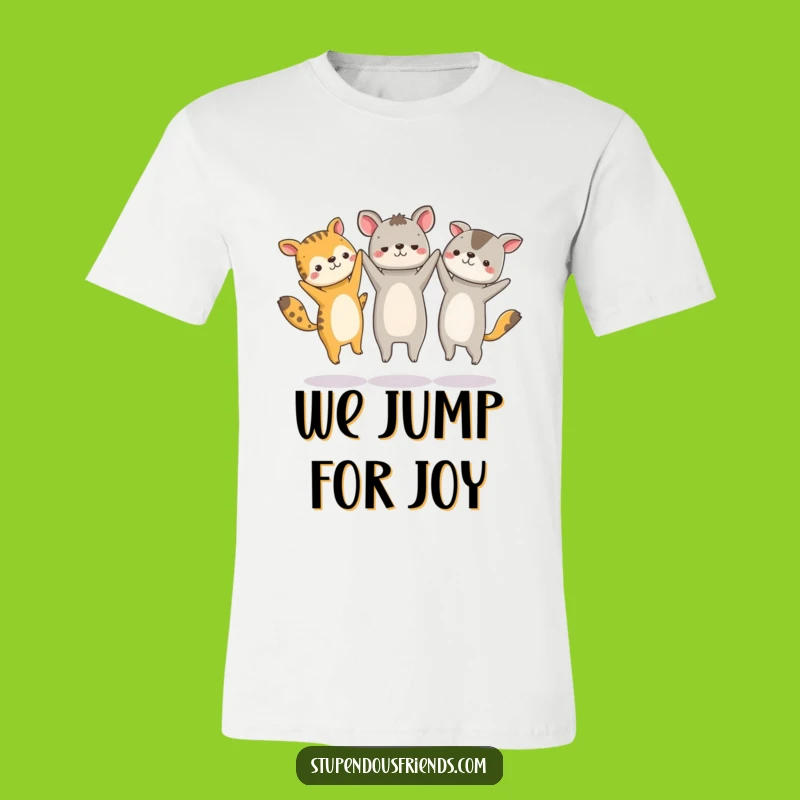 Funny Jumping Animals T-Shirt - Celebrate Friendship with Playful Energy
