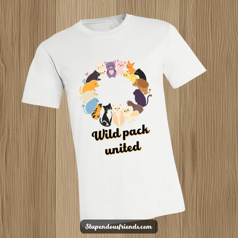 Funny T-Shirt with silhouettes of various animals forming a circle, representing unity and diversity in nature.