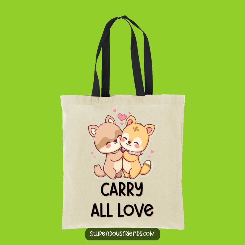 Funny Animal Hug Tote Bag - Carry Your Affection Everywhere You Go