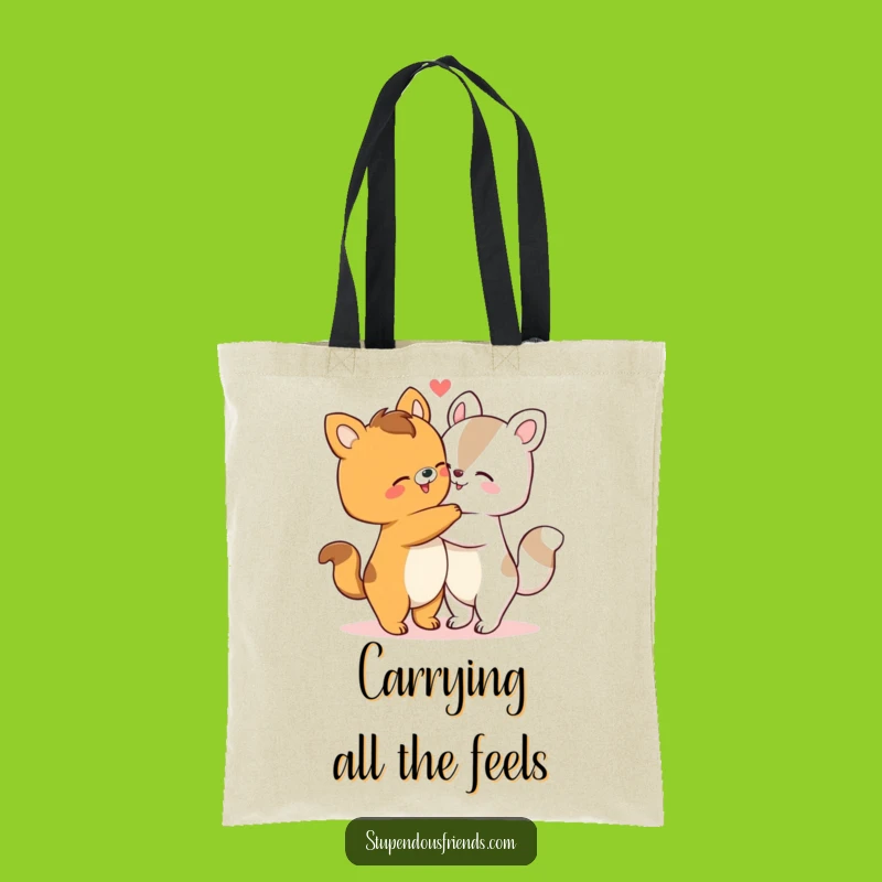 Funny Hugging Animals Tote Bag - Carry Your Love, Perfect Gift for Shoppers