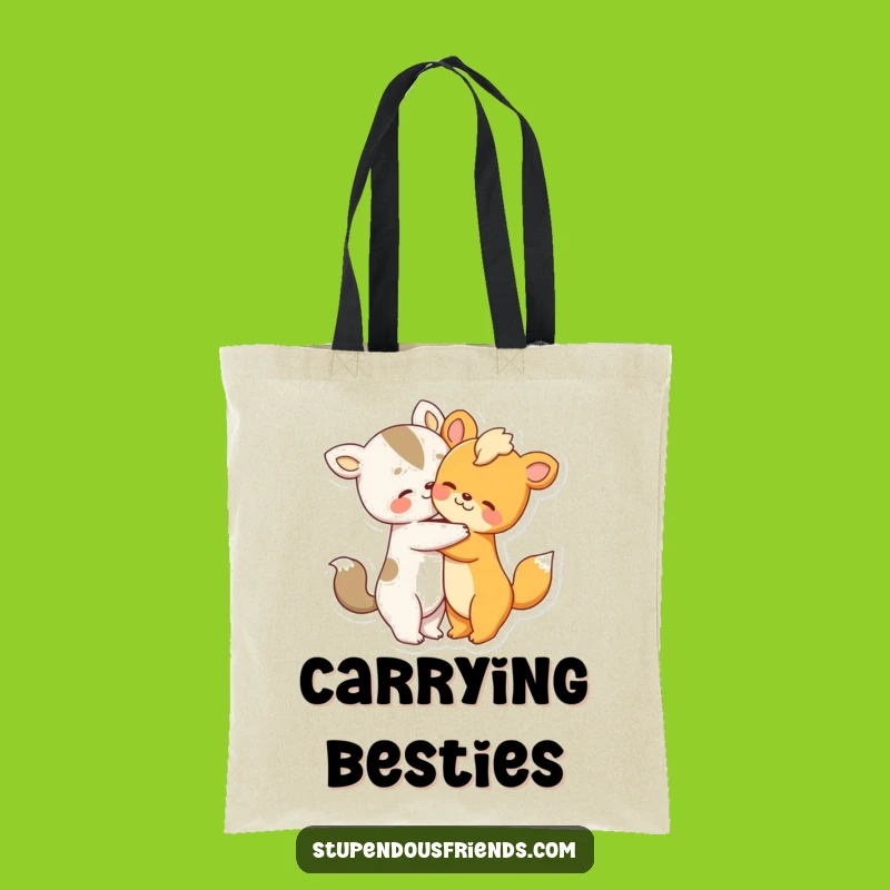 Funny Animal Hug Tote Bag: Cute Embrace, Practical Funny Gift