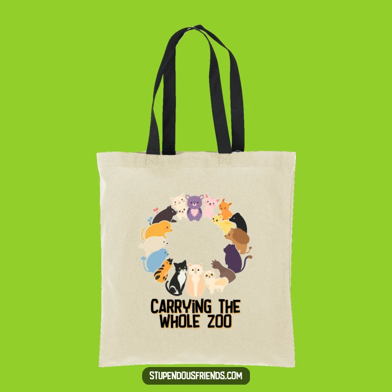 Funny Animal Circle Tote Bag: Carry the Wild Funny Gift