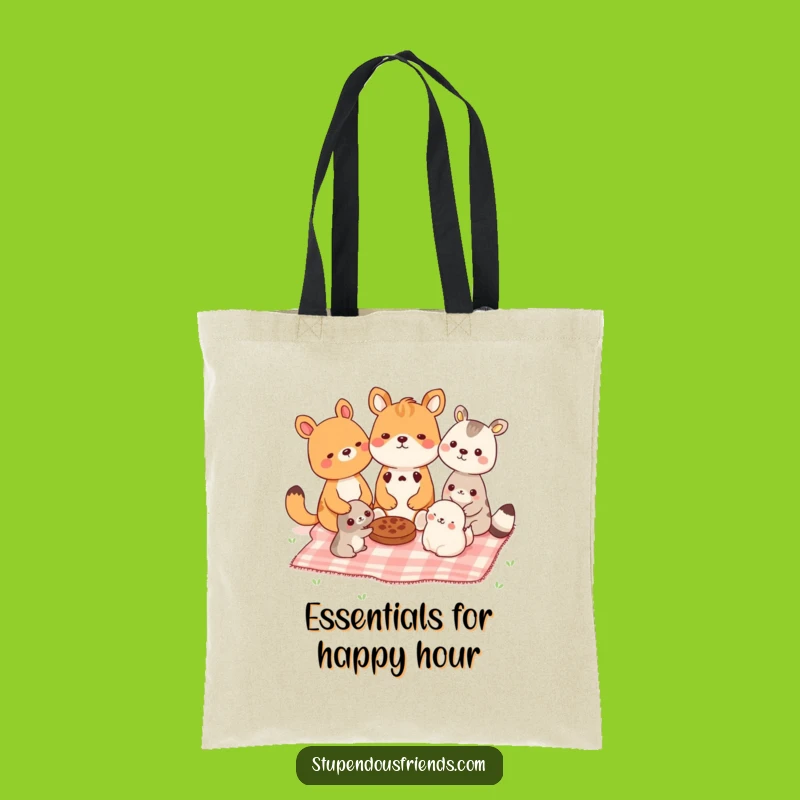 Funny Picnic Animal Tote Bag - Stylish Sharing, Perfect Gift for Errands