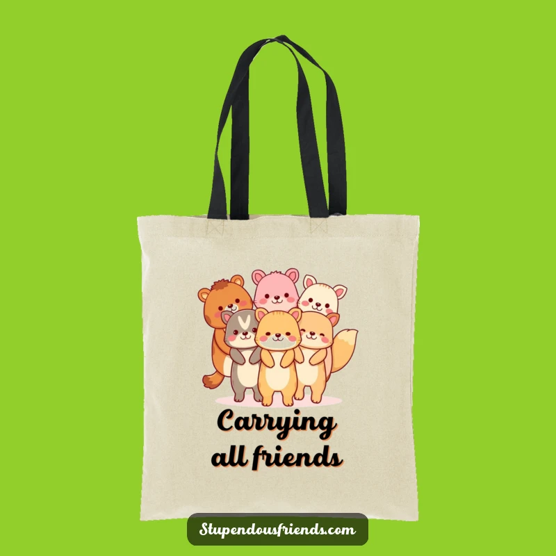 Funny Animal Chain Tote Bag: Carry Unity & Laughter Everywhere