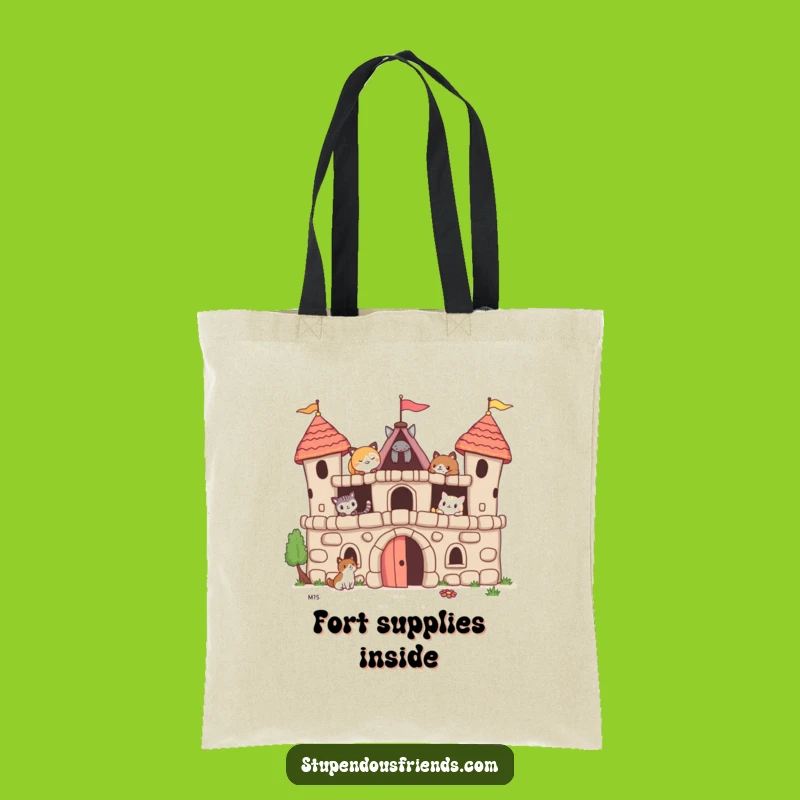 Funny Animal Fort Tote Bag: Hilarious Carry-All for Friends & Treasures