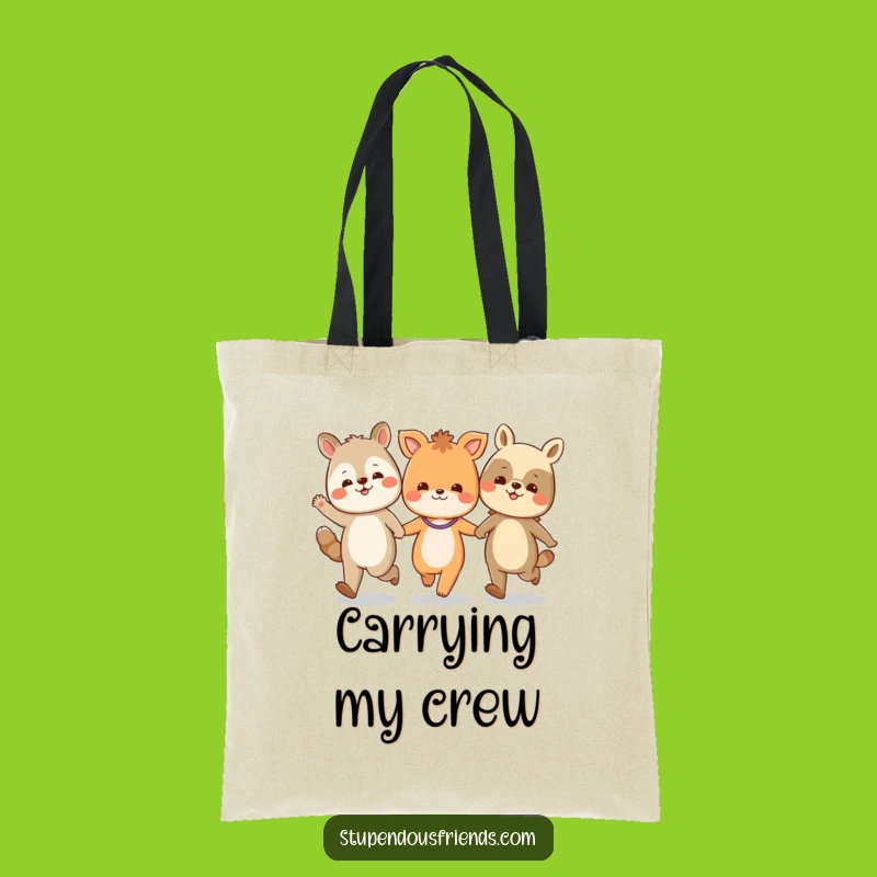 Funny Animal Friends Skipping Tote Bag: Carry Your Laughs in Style
