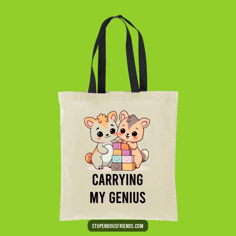 Funny Builders Tote Bag: Carry Your Creations with Proud Animals, Great Gift